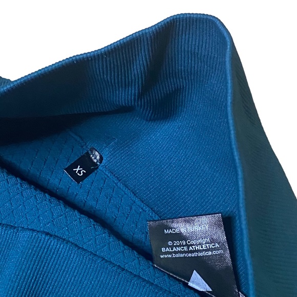 Balance Athletica Teal Blue Green Energy Quartz Textured High Waist Leggings XS - Picture 3 of 6